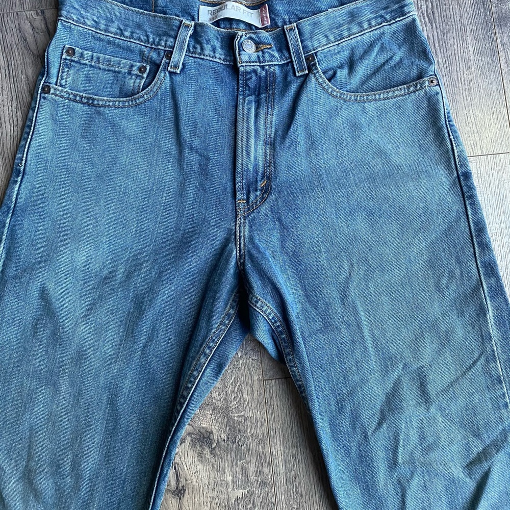Levi 505 blue stone wash faded denim jeans 32